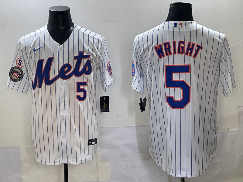Men 2025 New York Mets 5 Wright white MLB Nike jersey style 15